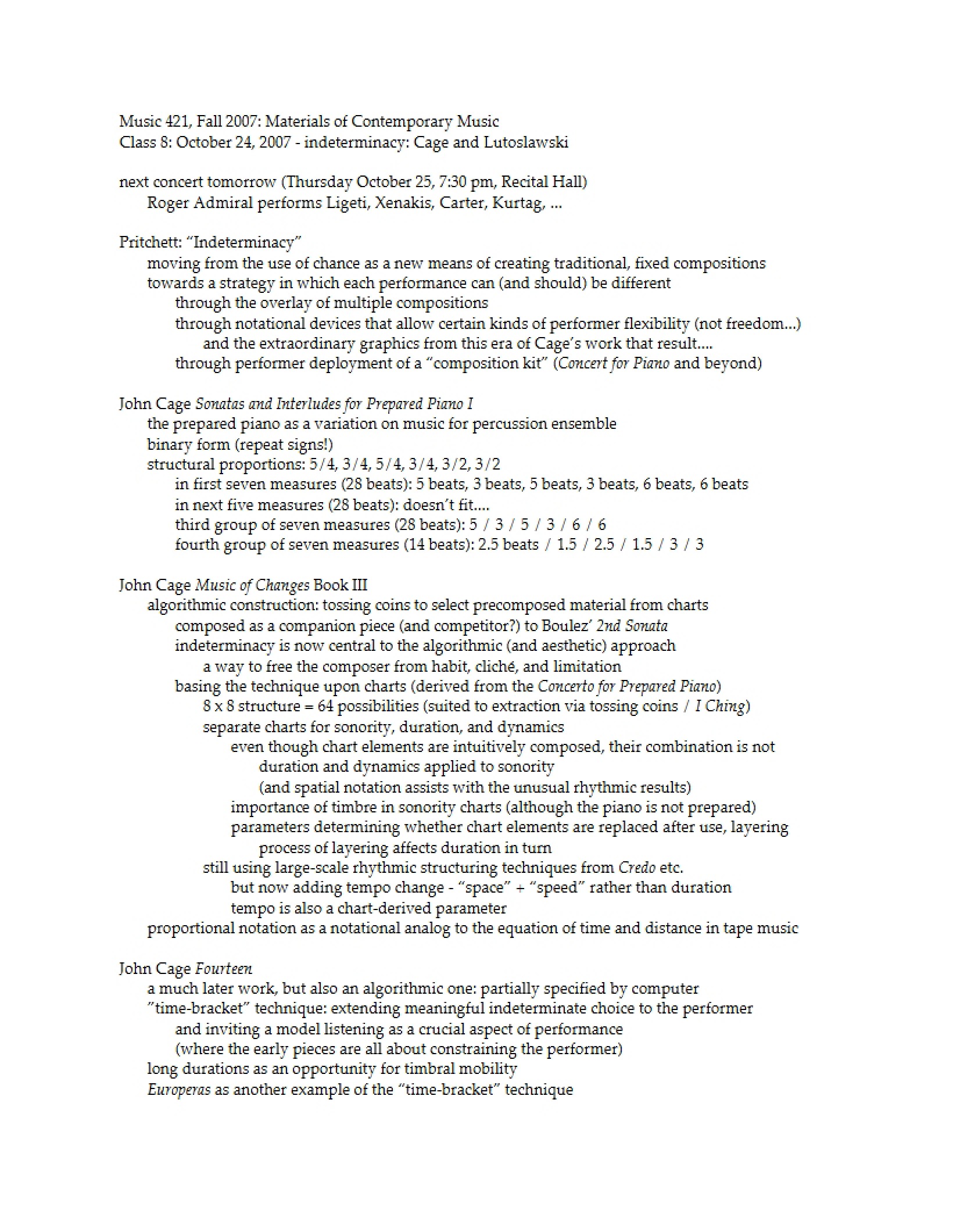 Music Indeterminacy