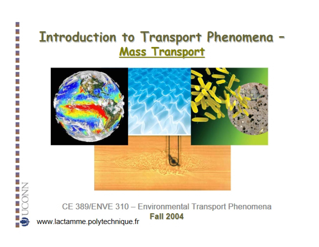 Lecture Notes - Environmental Transport Phenomena