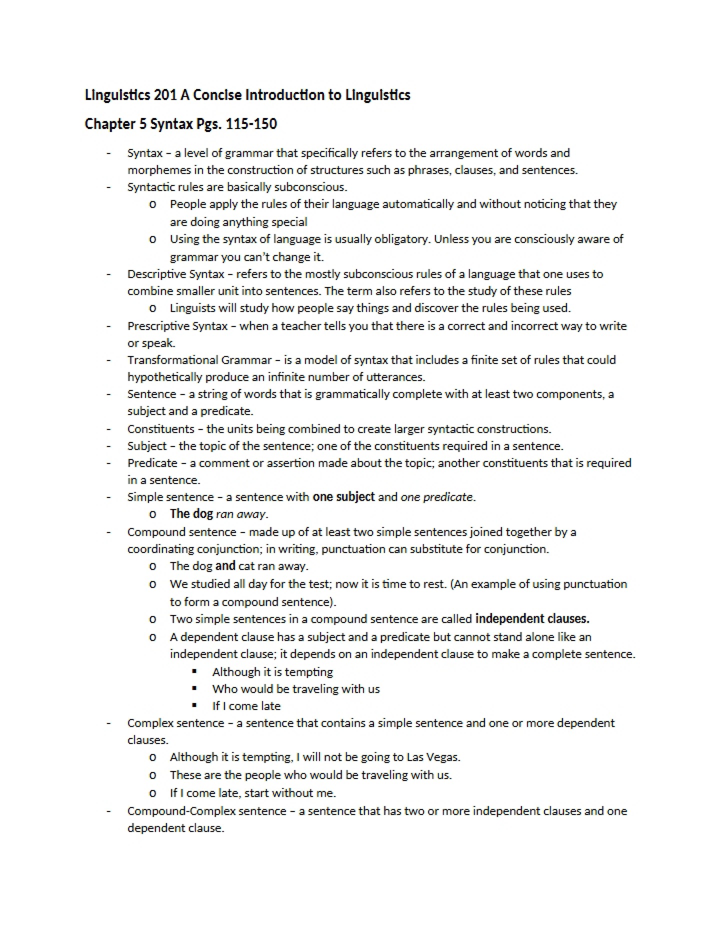 Syntax Concepts (Chapter 5)