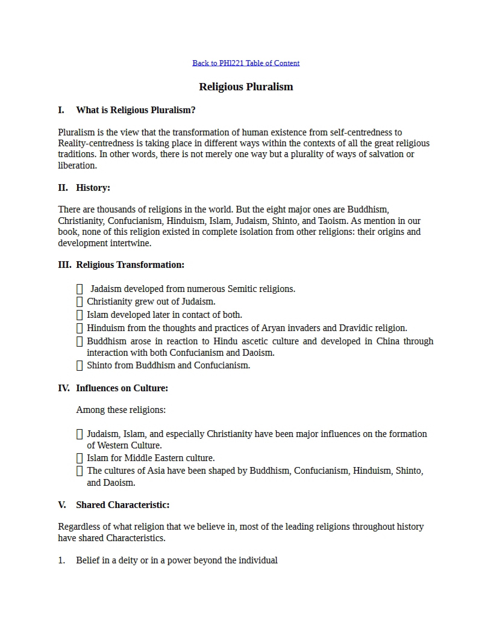 Pluralism in Religion