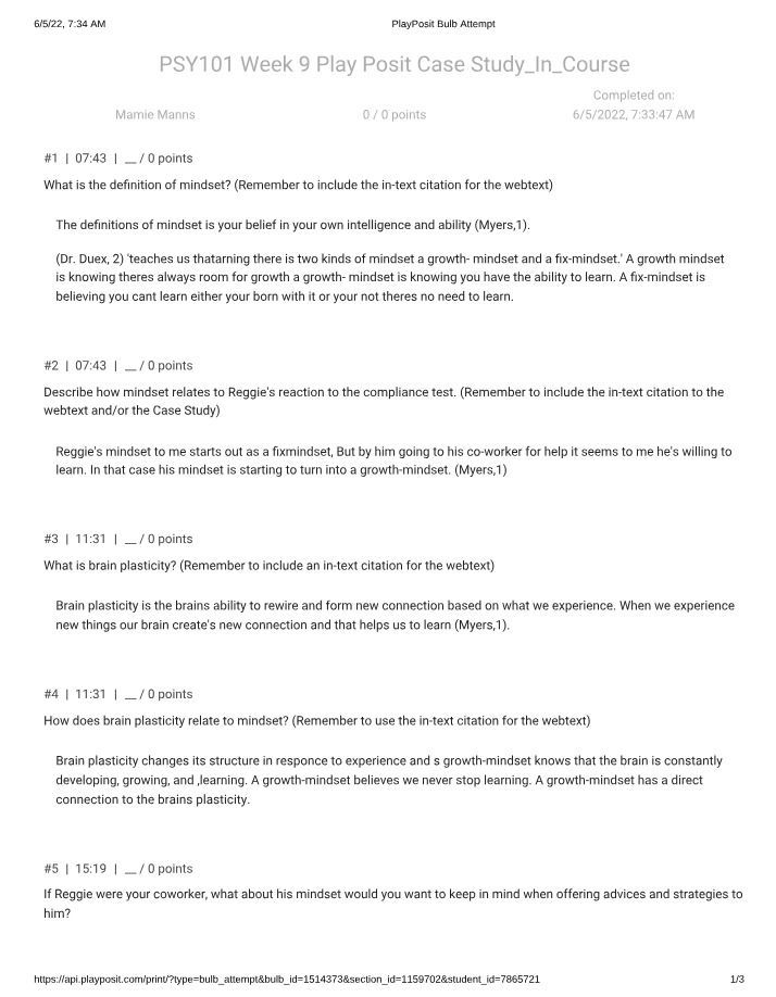 Week 9 Play Posit Case Study - PSY101