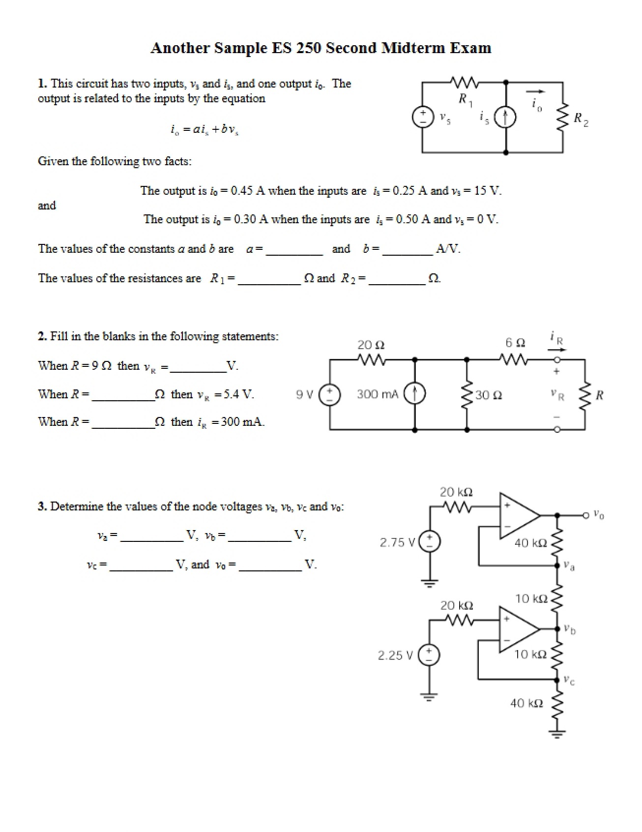 Electrical Science Midterm Exam