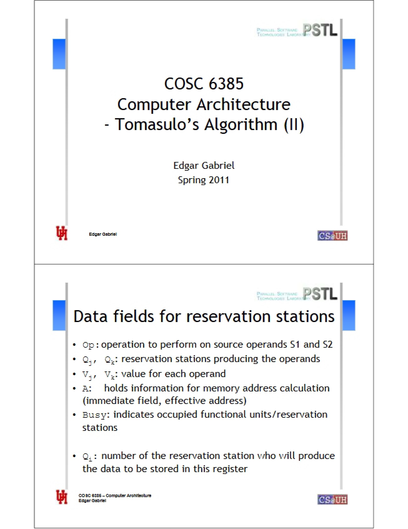 Tomasulo Algorithm Part 2