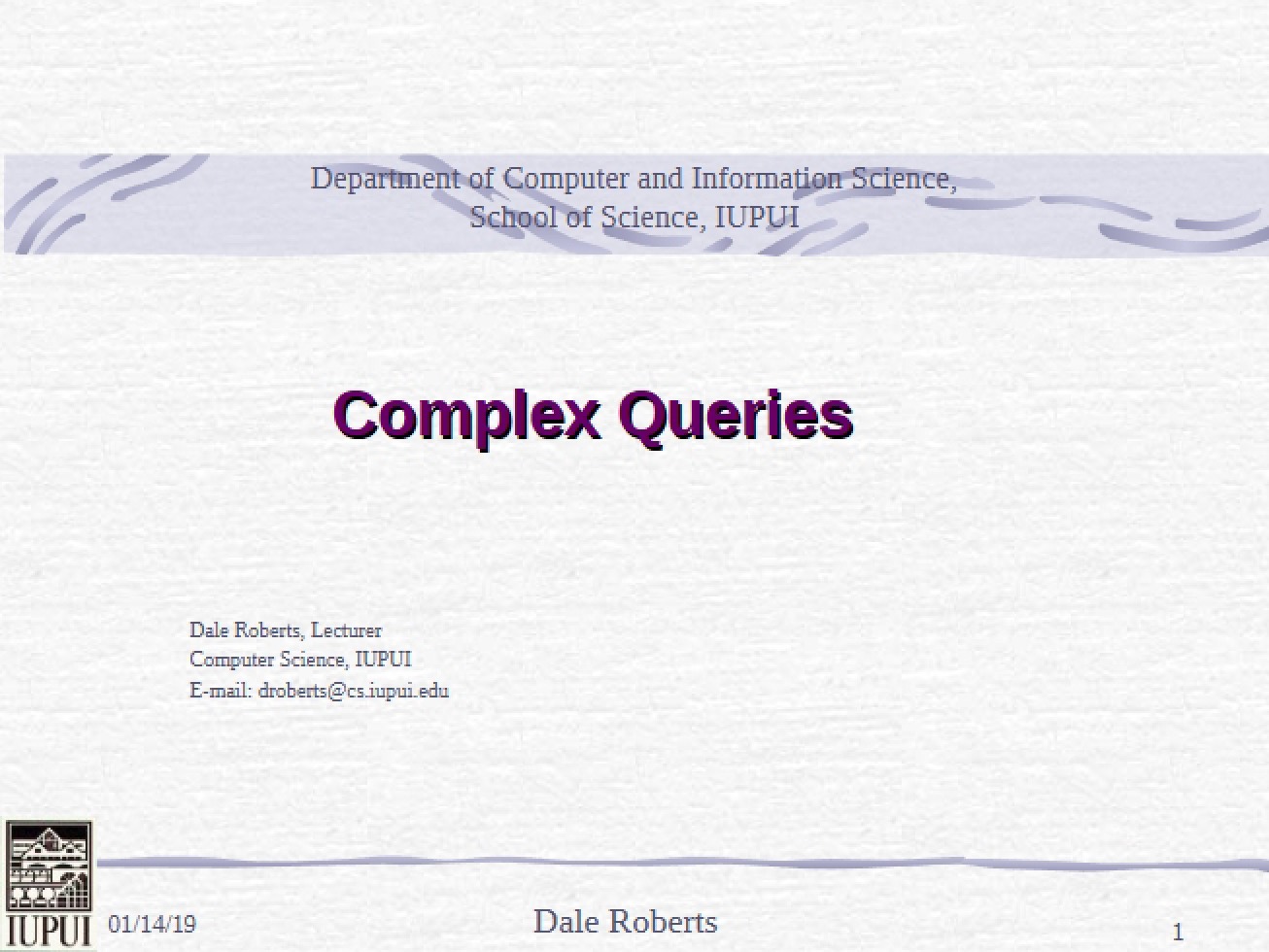 Query Complexity