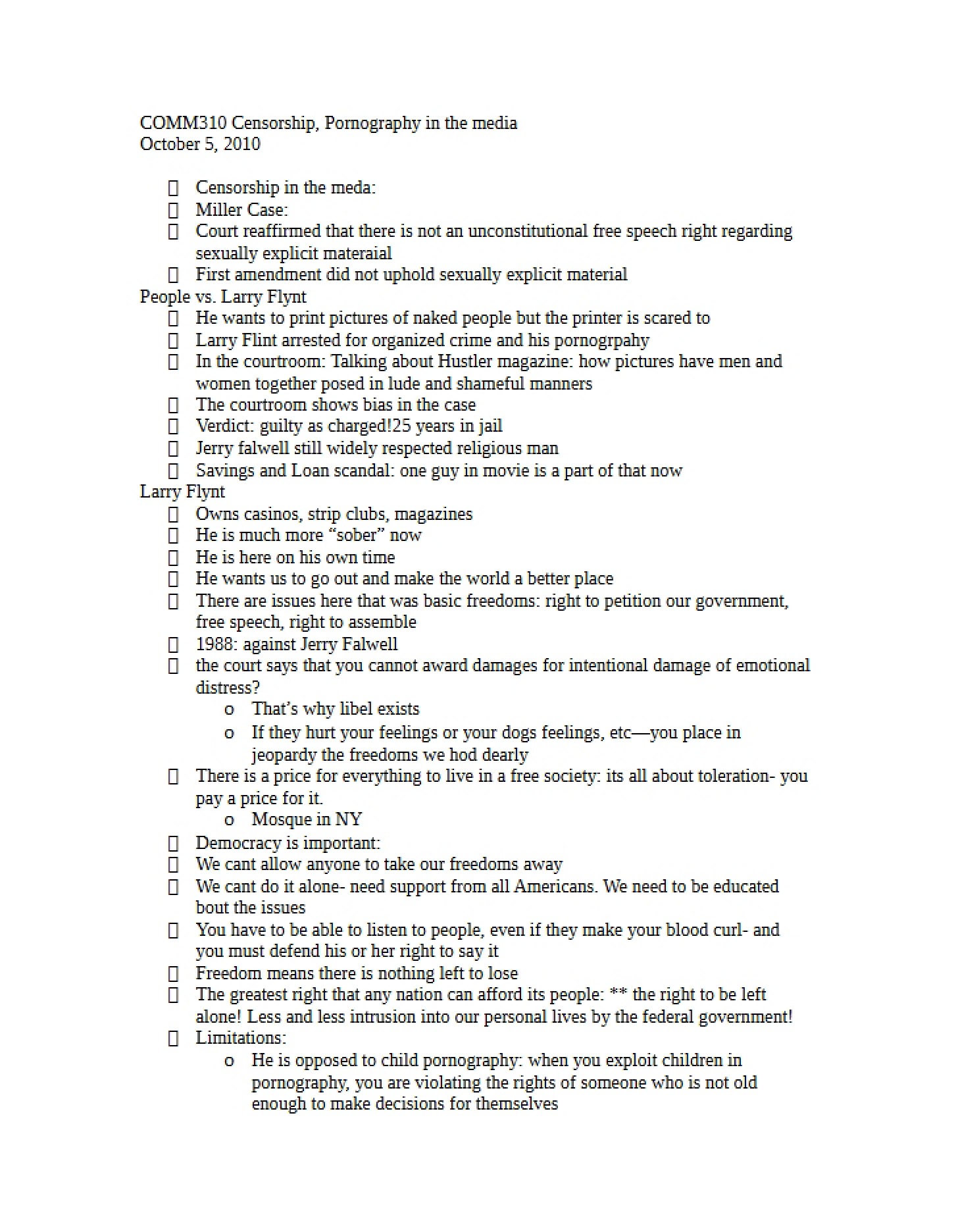 Larry Flynt and Censorship (COMM 310)