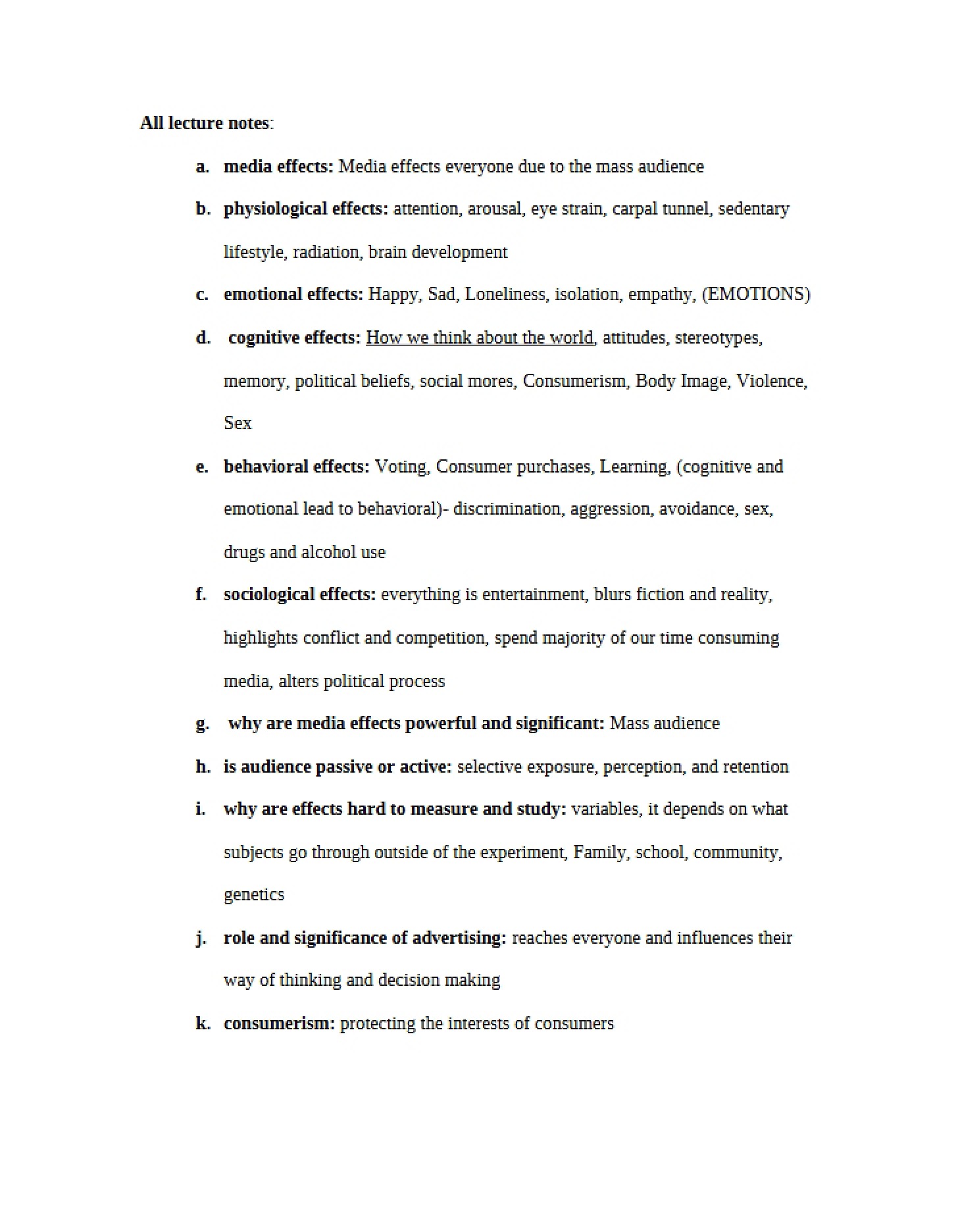 Class Notes