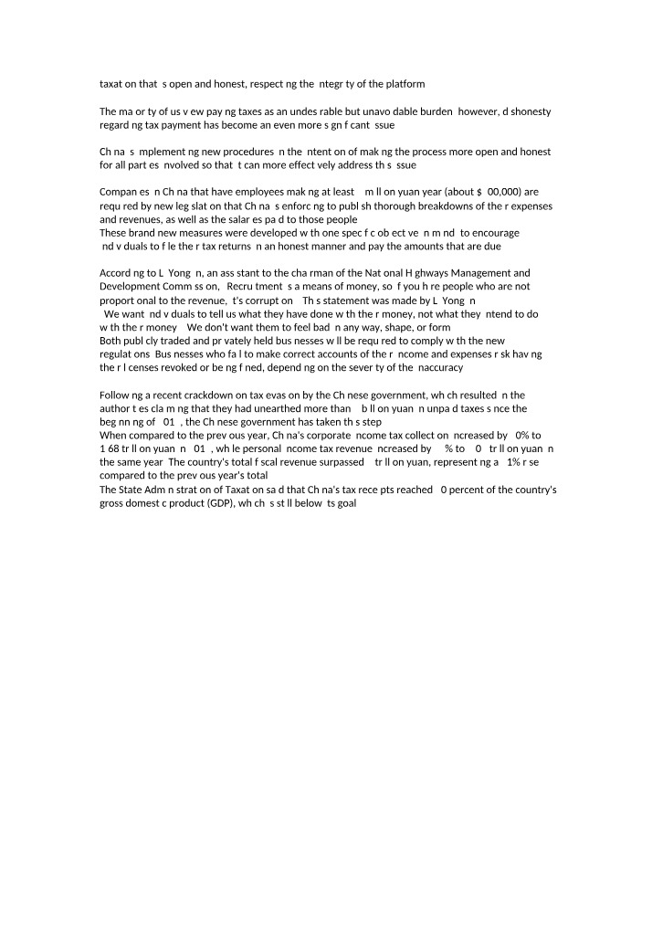 Open and Honest Taxation