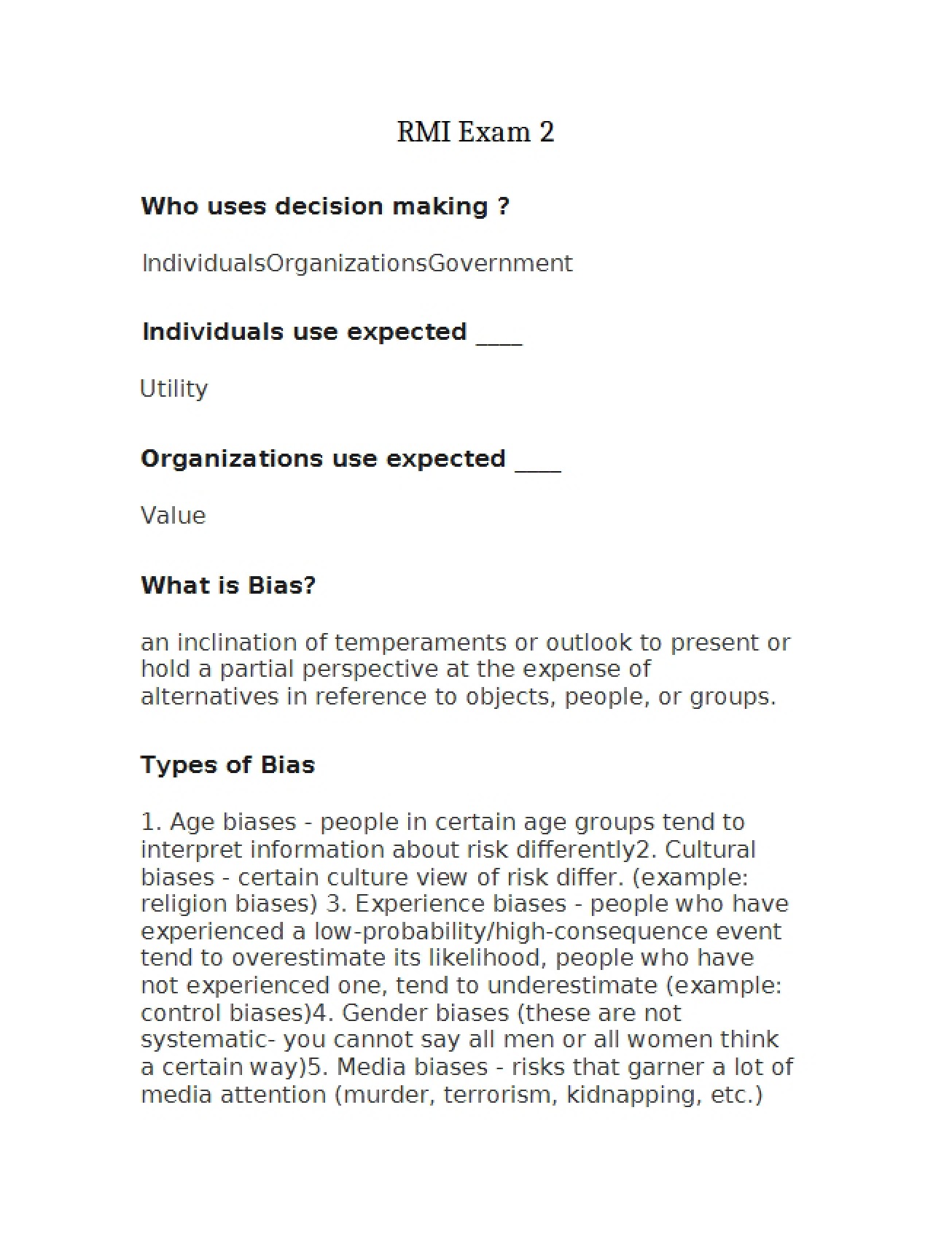 Risk Management Test 2