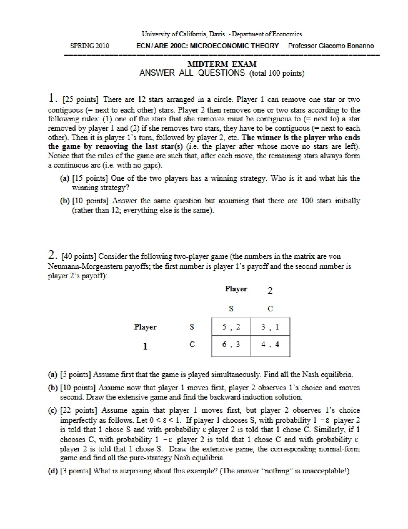 Course Midterm Exam