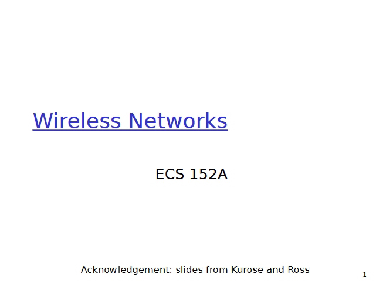 Networks Wireless