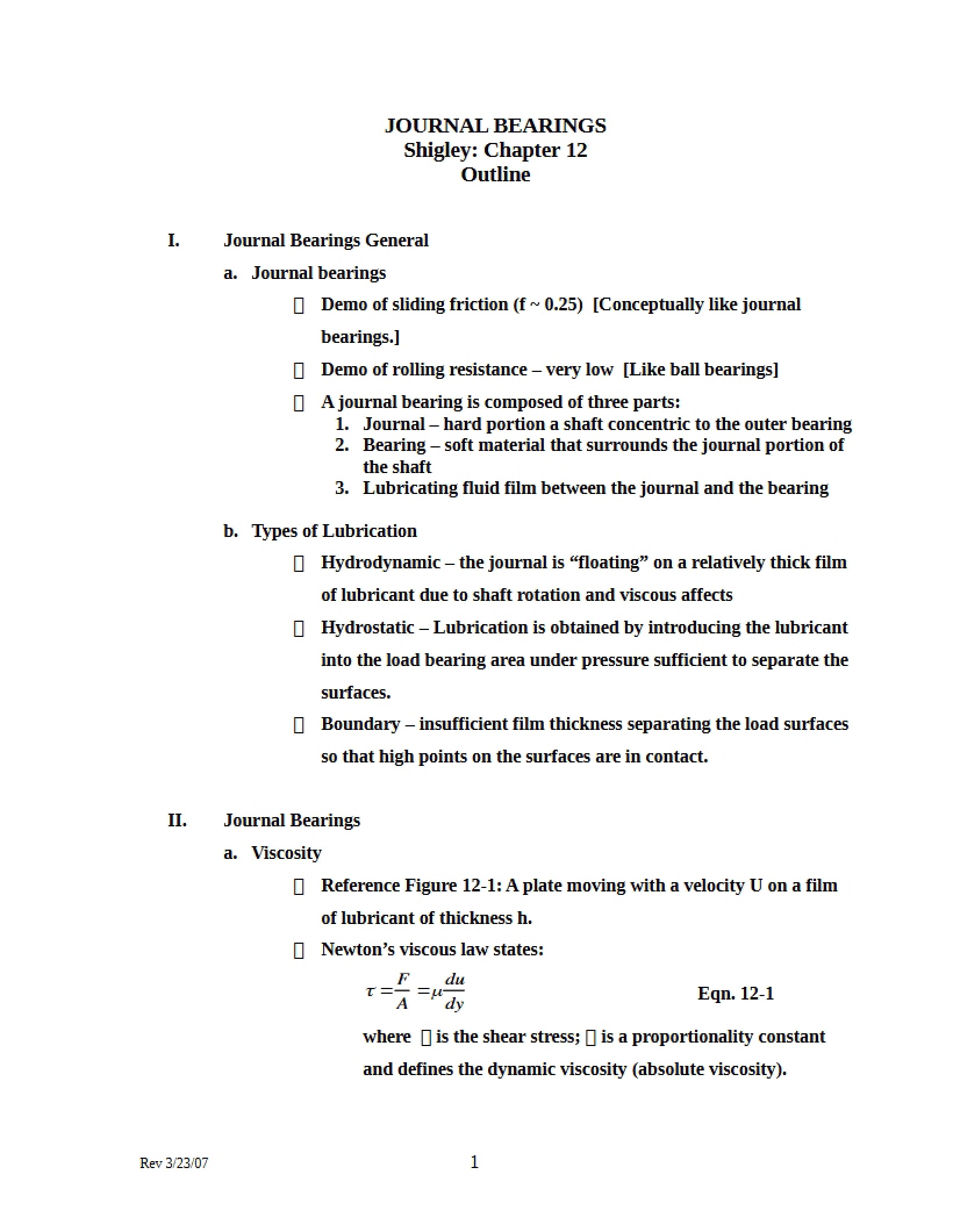 Applications of Mechanical Design Notes