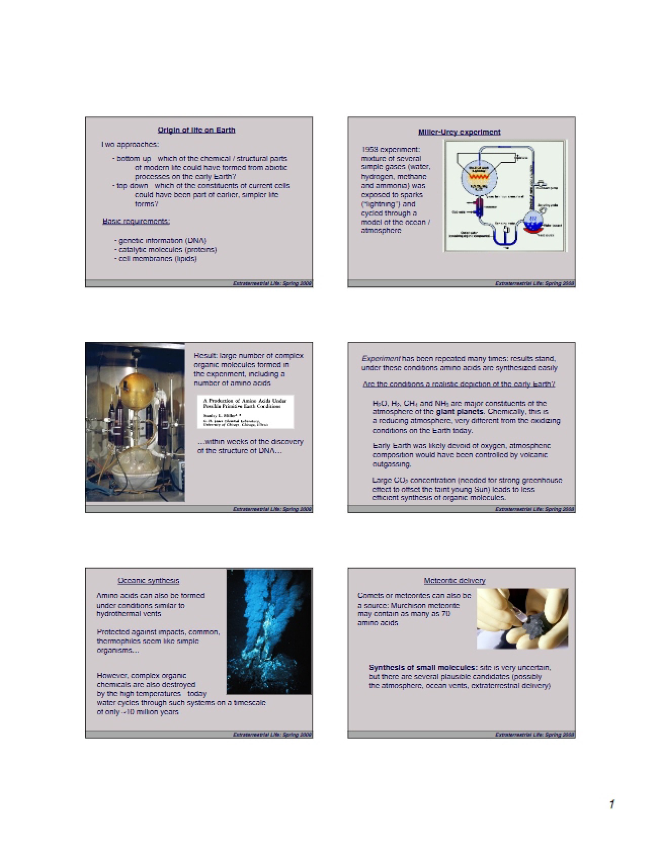 Lecture Notes on Extraterrestrial Life