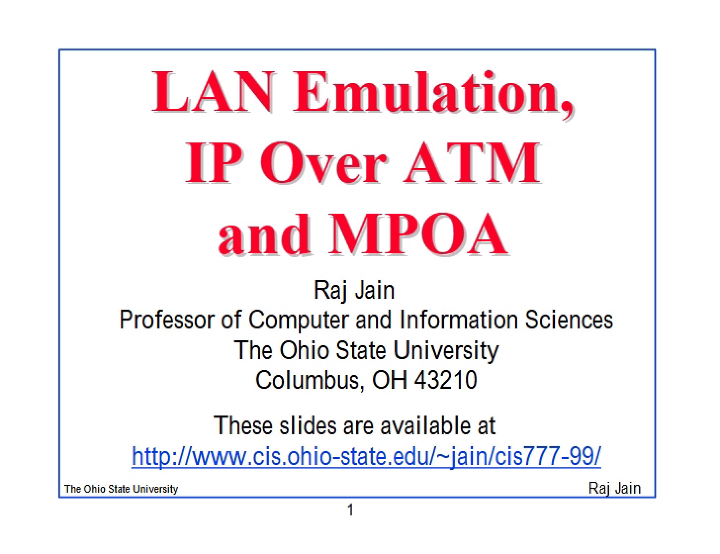 IP Over ATM, LAN Emulation, and MPOA