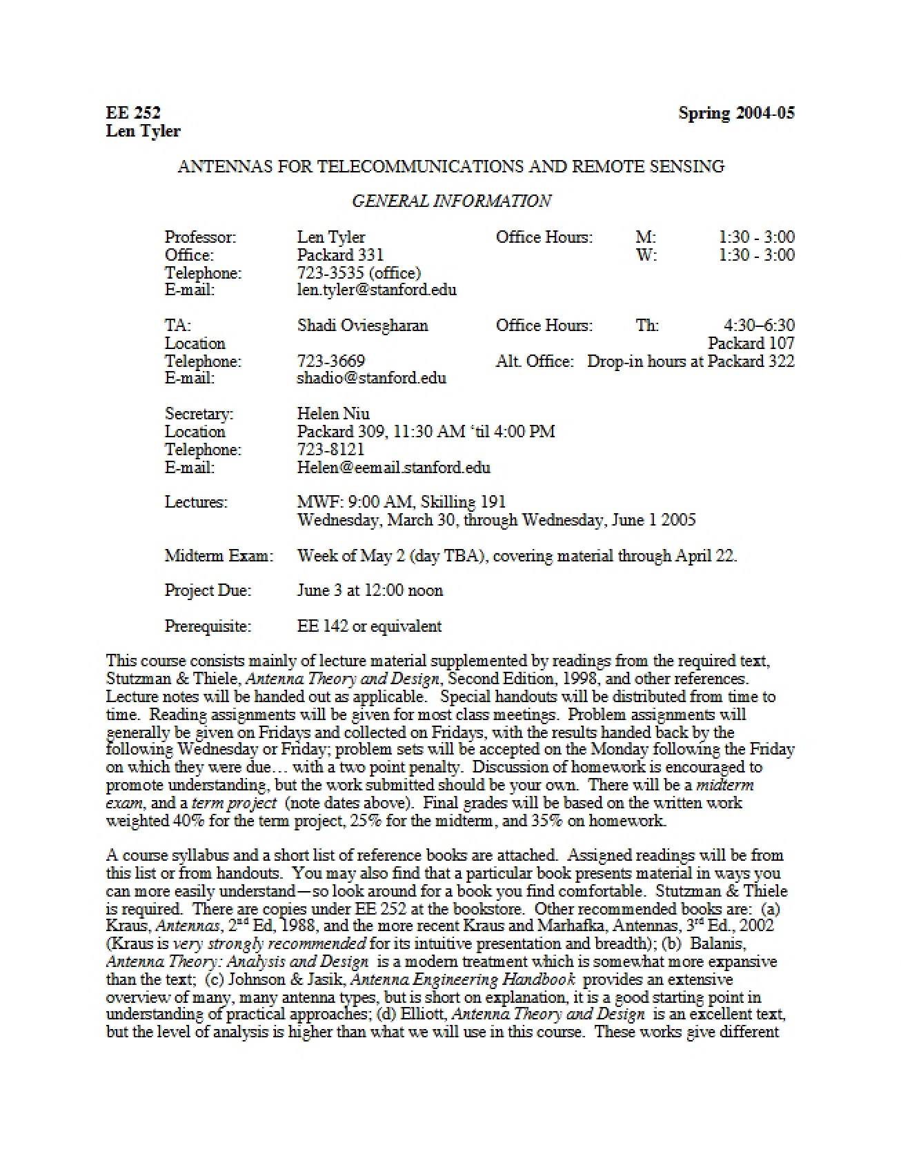 Second Set of Study Notes for an Antenna Theory Course