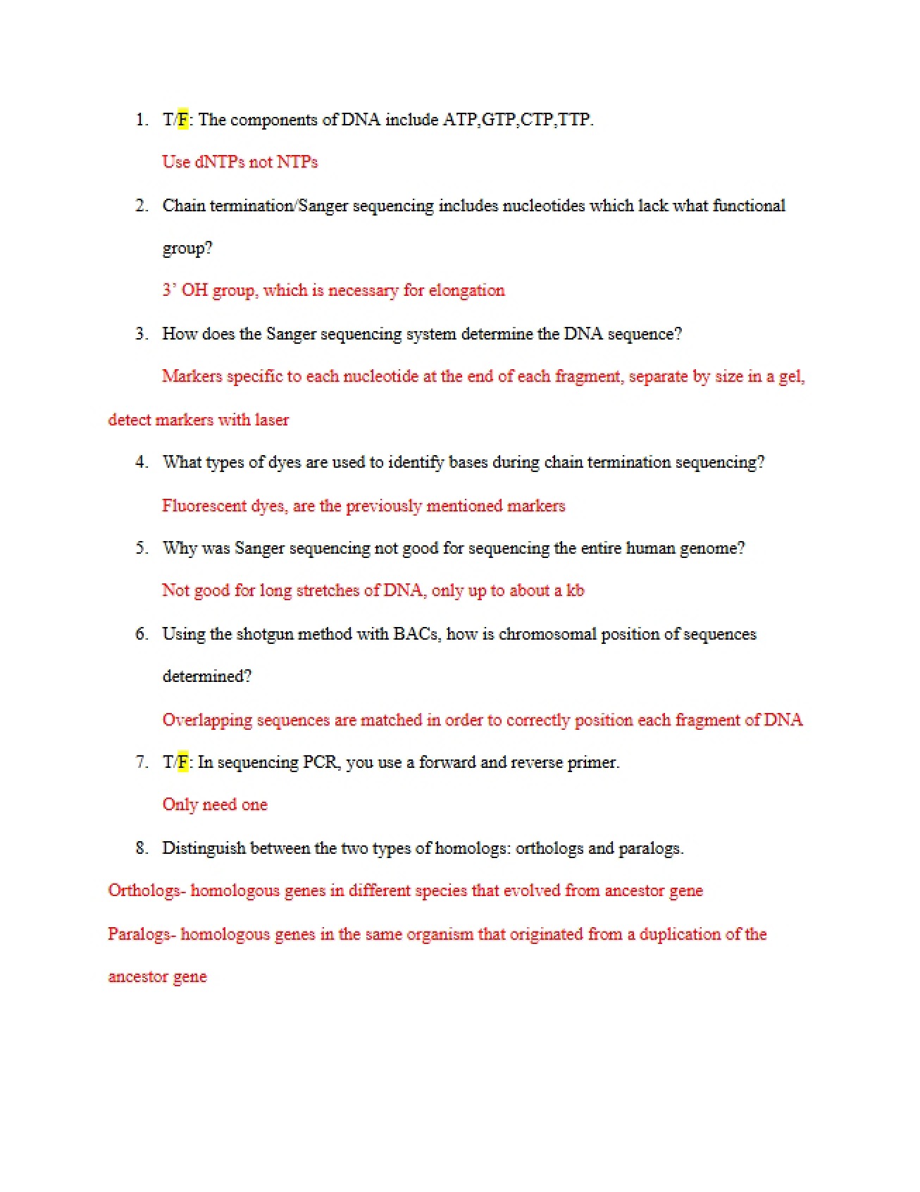 Summer Answers Worksheet 10