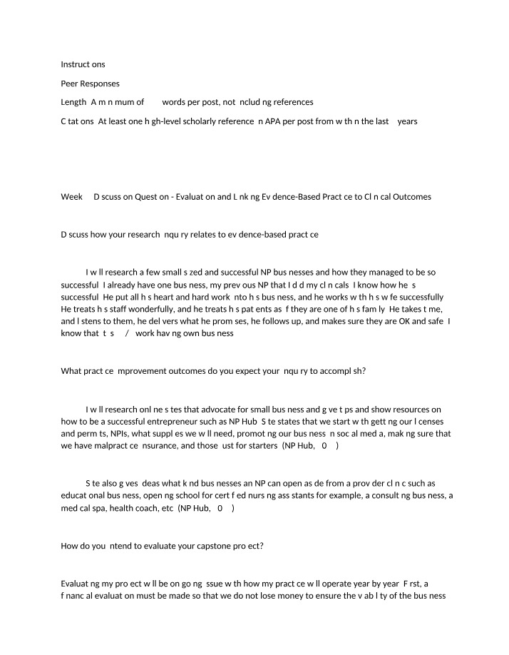 Study Questions - Linking Clinical Outcomes to Evidence-Based Practice