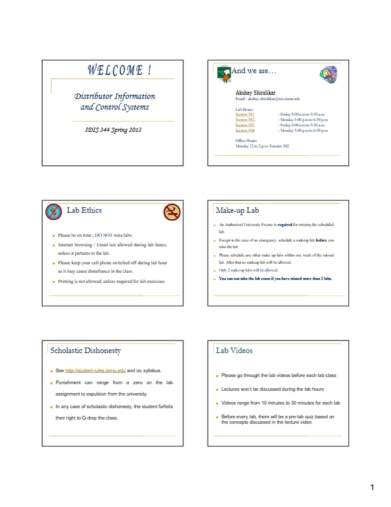 Sixth Introduction to Distribution Information and Control Systems