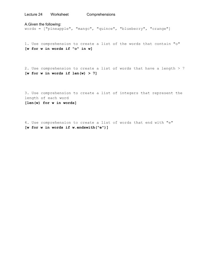 Worksheet 24 Solution