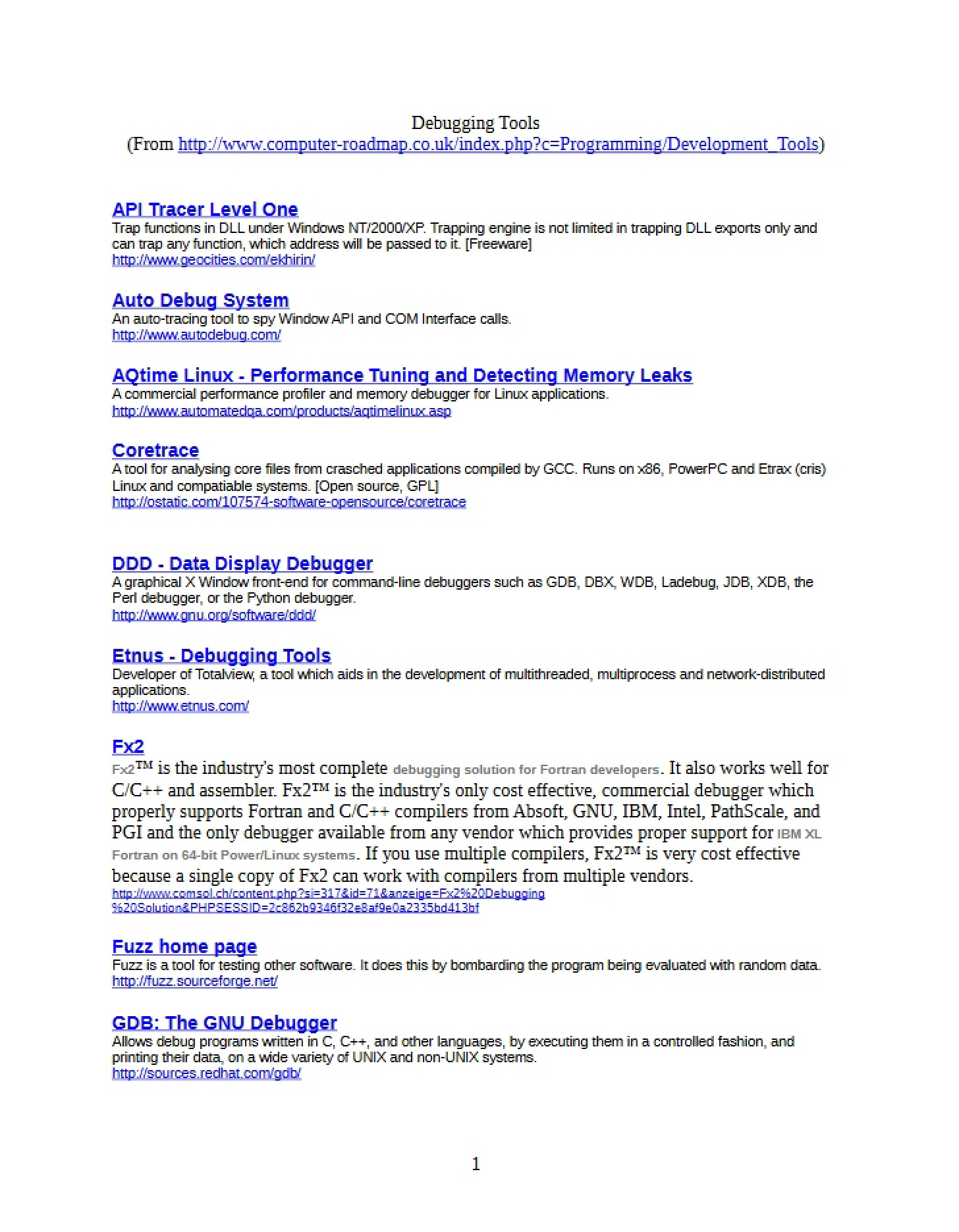 Tools for Debugging