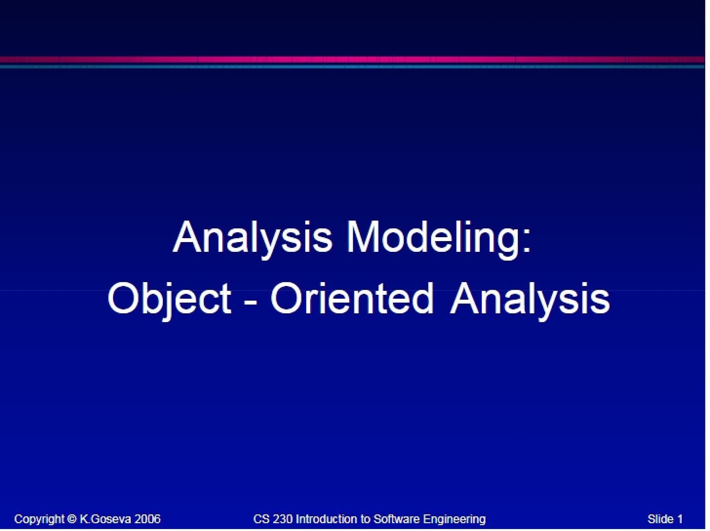 Modeling Analysis