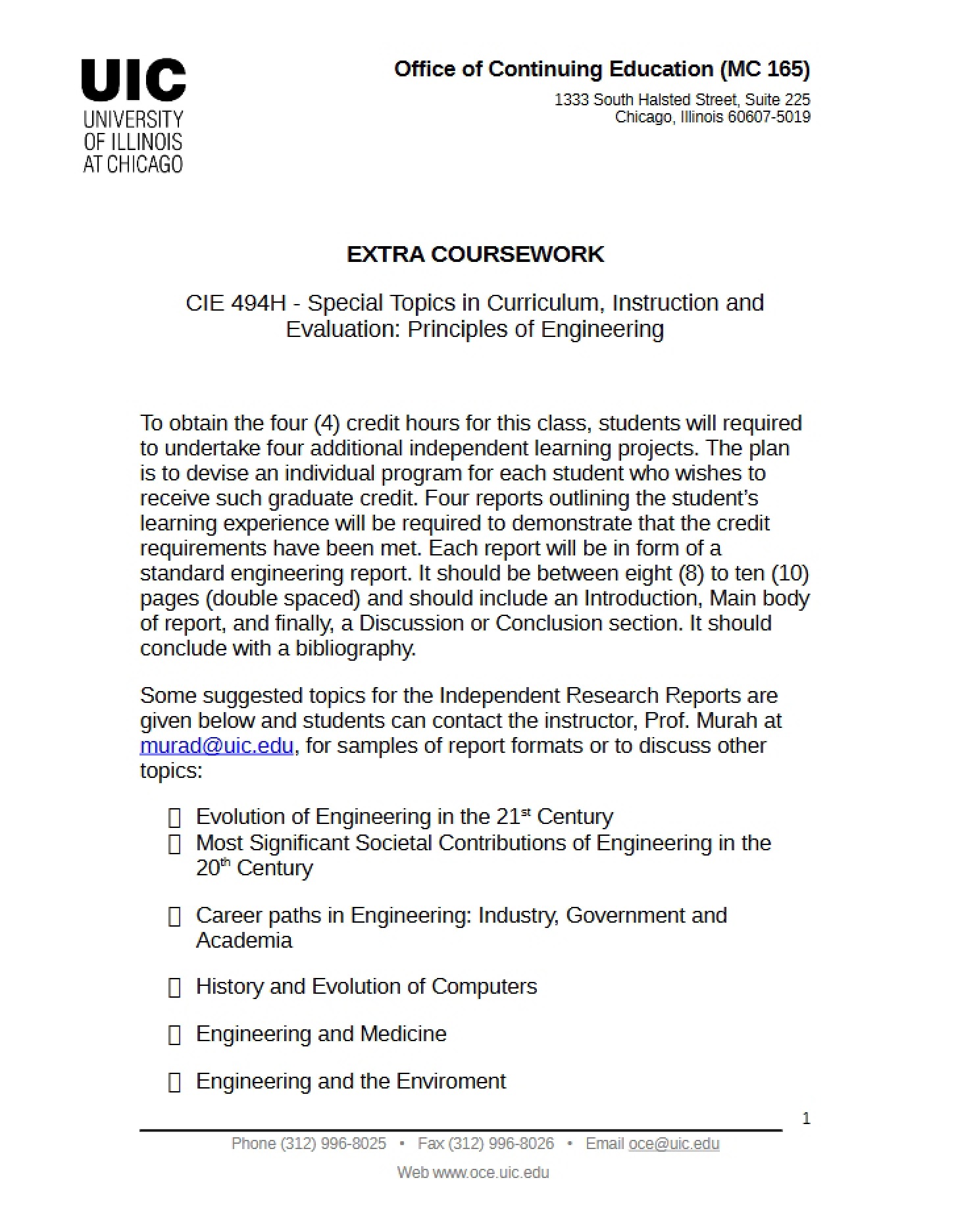 Curriculum Special Topics