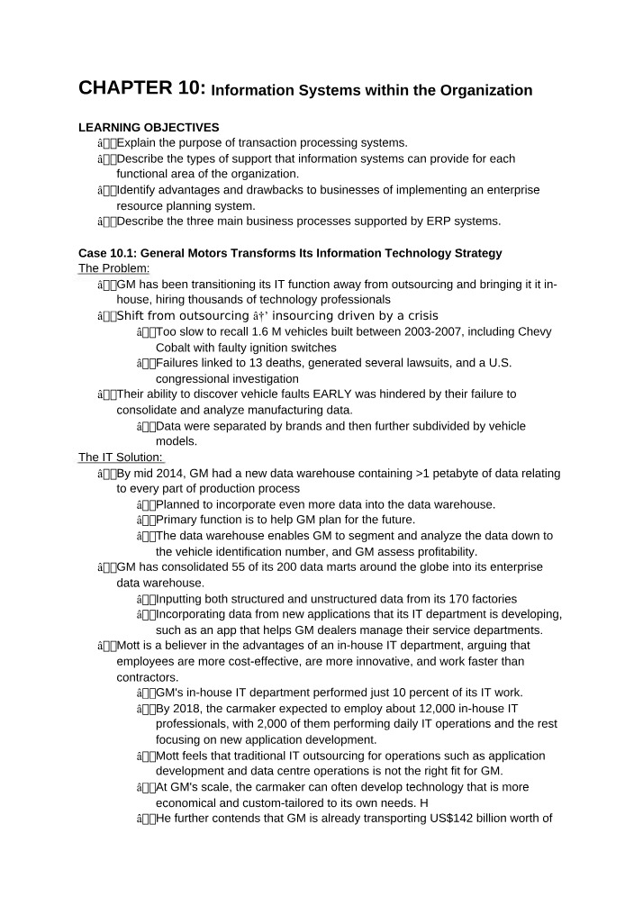 The Organization and Information Systems