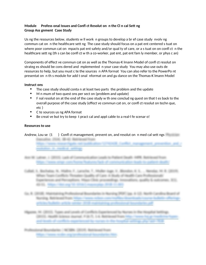 Clinical Communication and Conflict Resolution