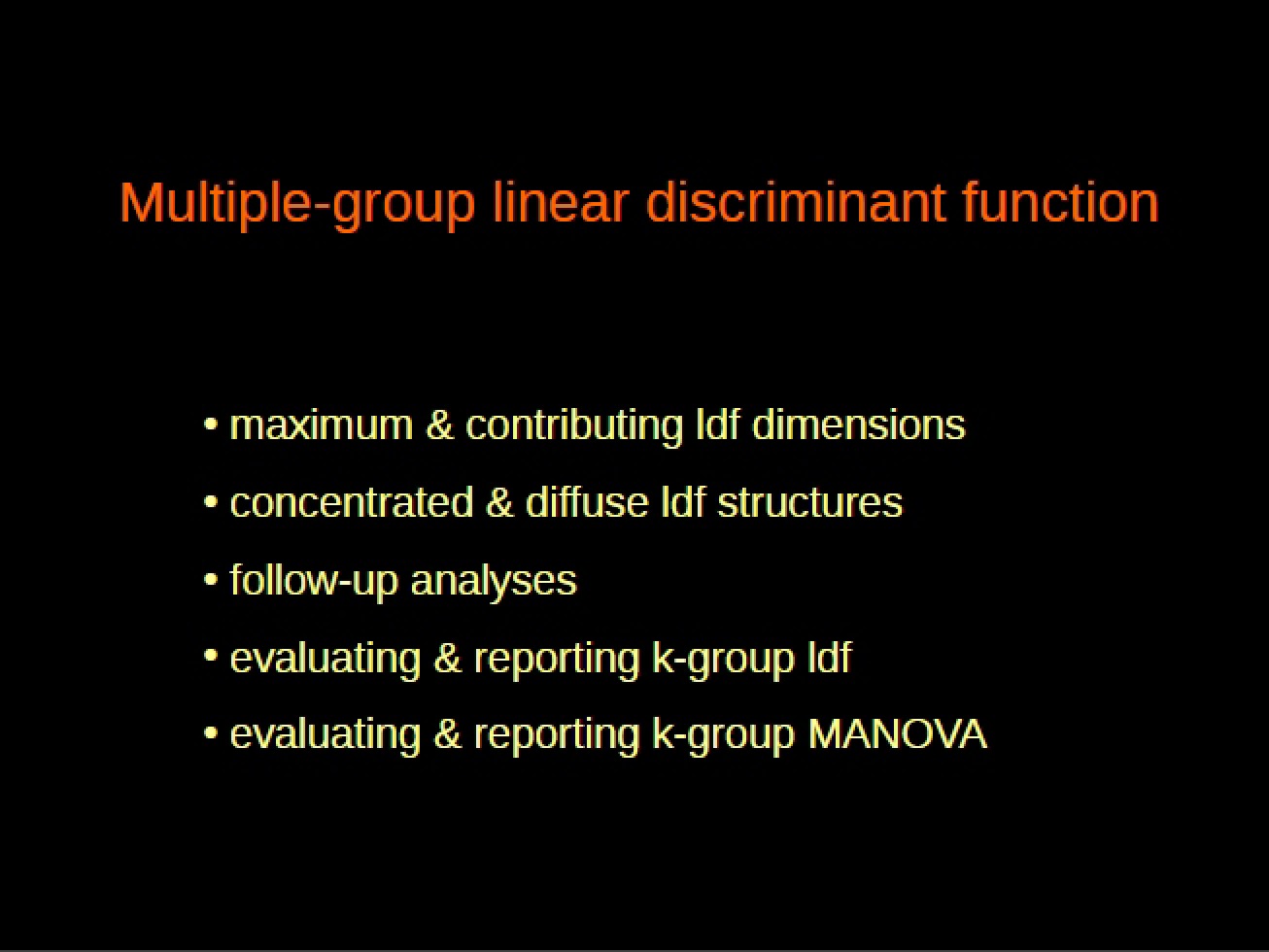 Linear Discriminant Function for Multiple Groups