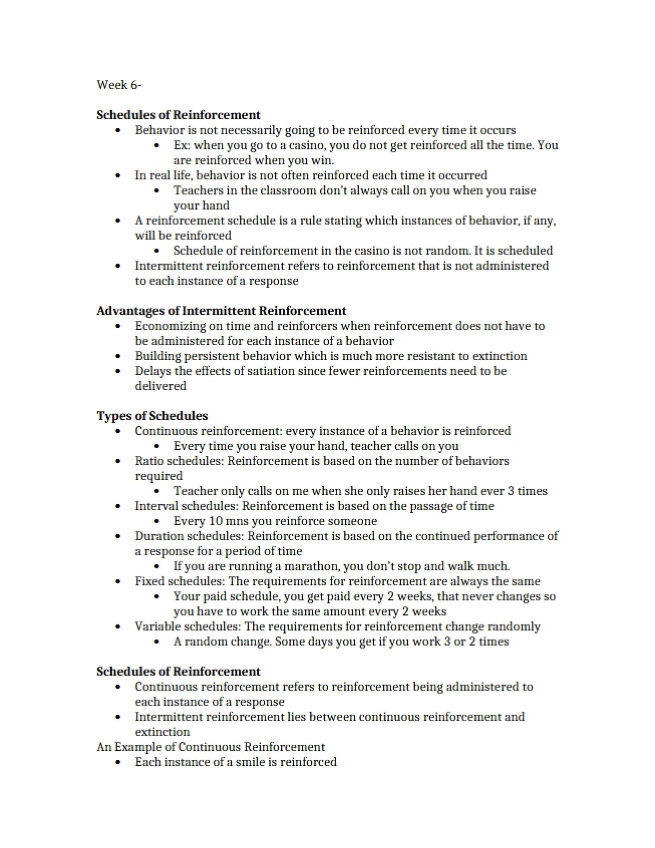 Reinforcement Schedules