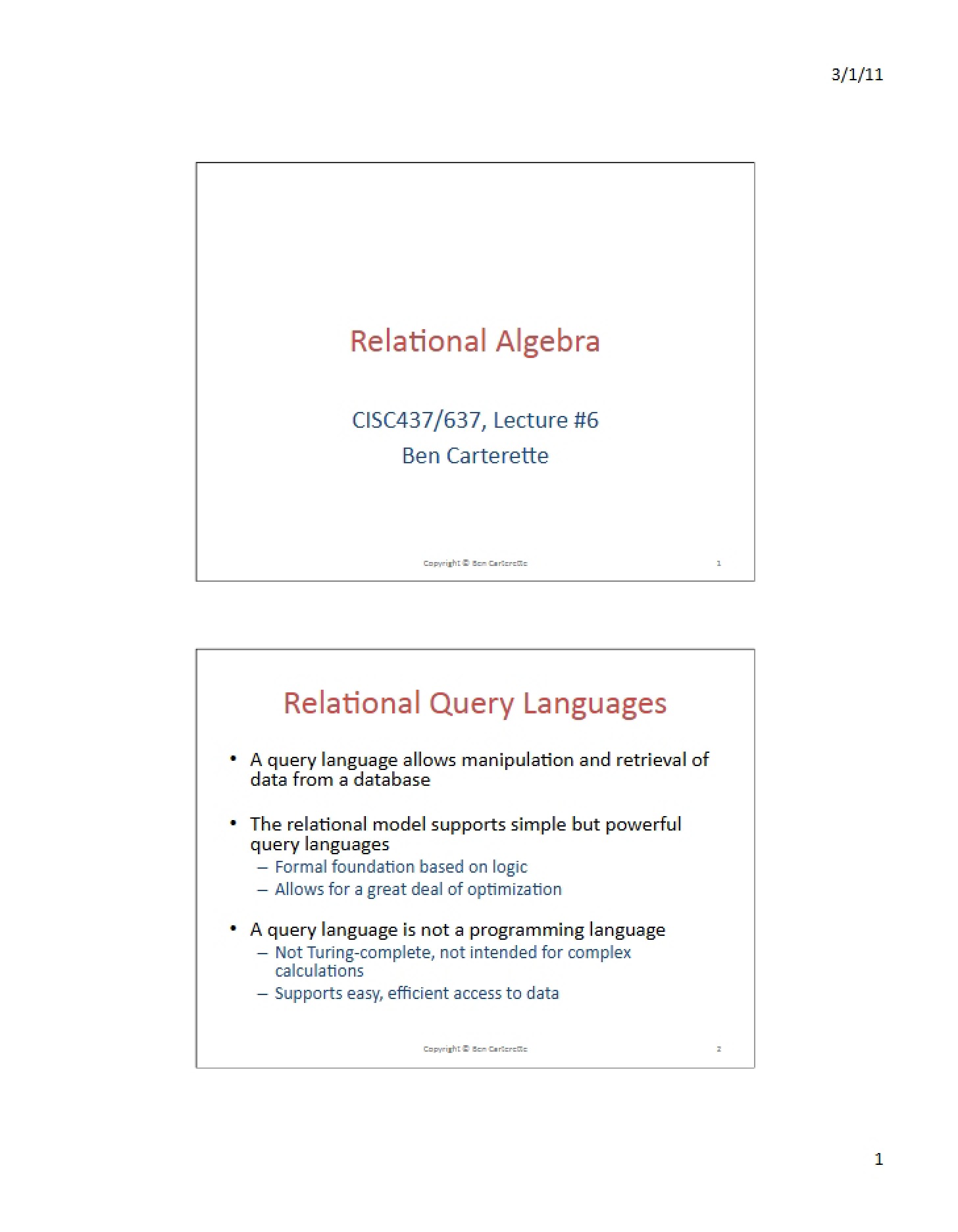 Algebra (Relational)