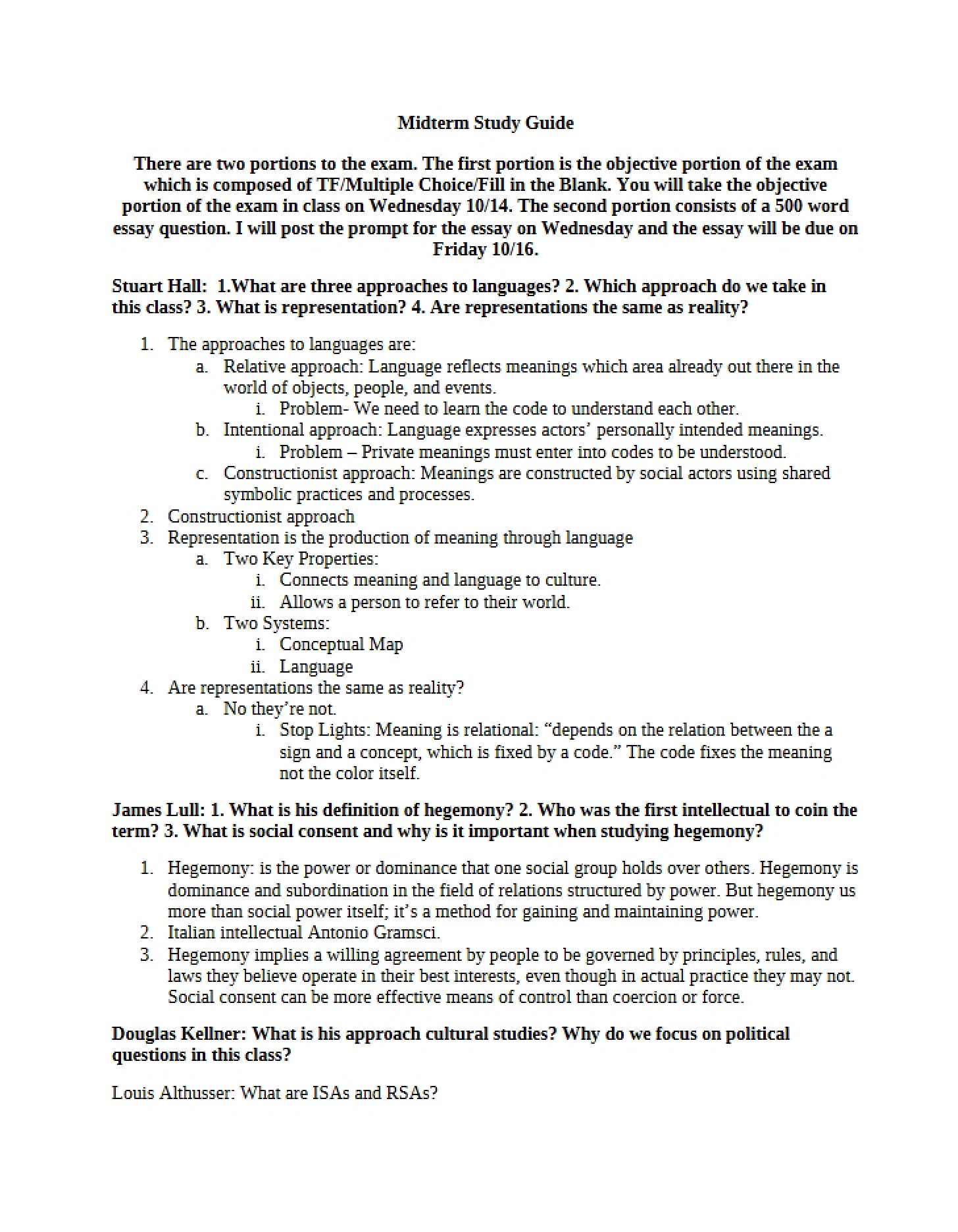 Comprehensive Mid-Course Prep