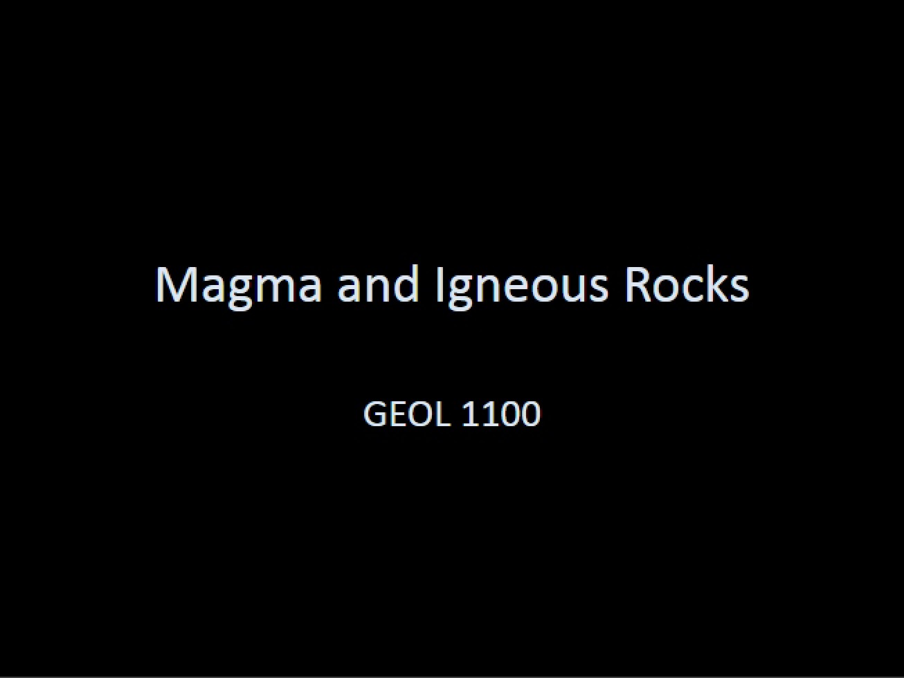 Notes for Chapter 4 Geology