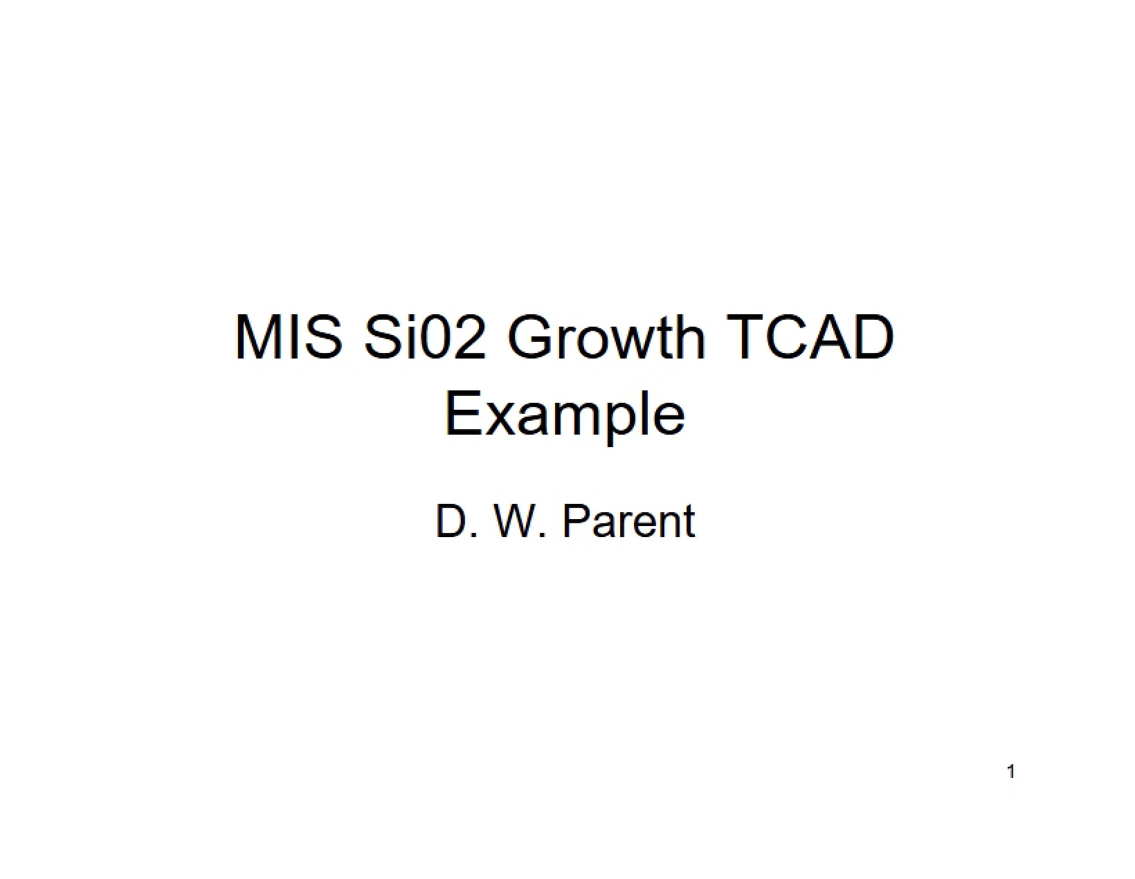 TCAD Example for MIS SiO2 Growth