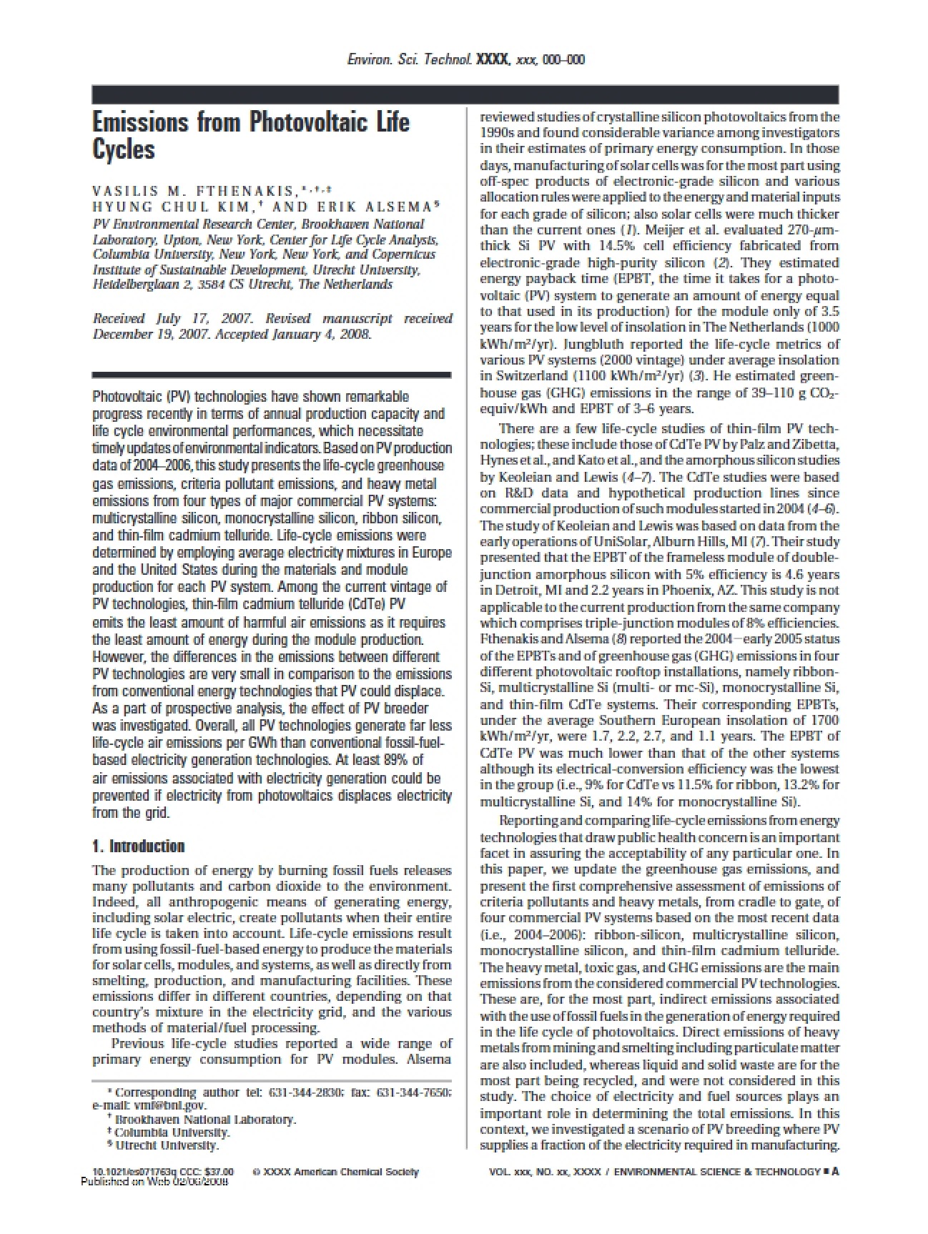 Notes on Sustainability