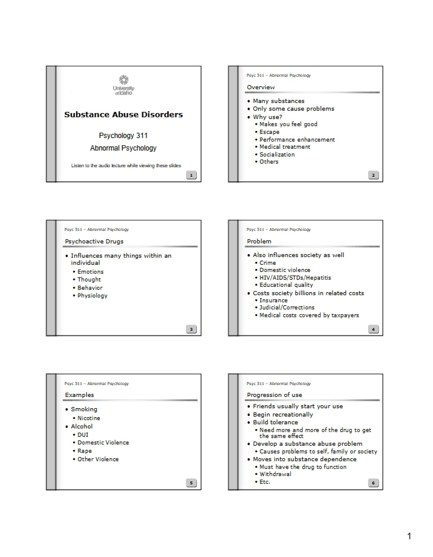 Abuse of Substances Disorders