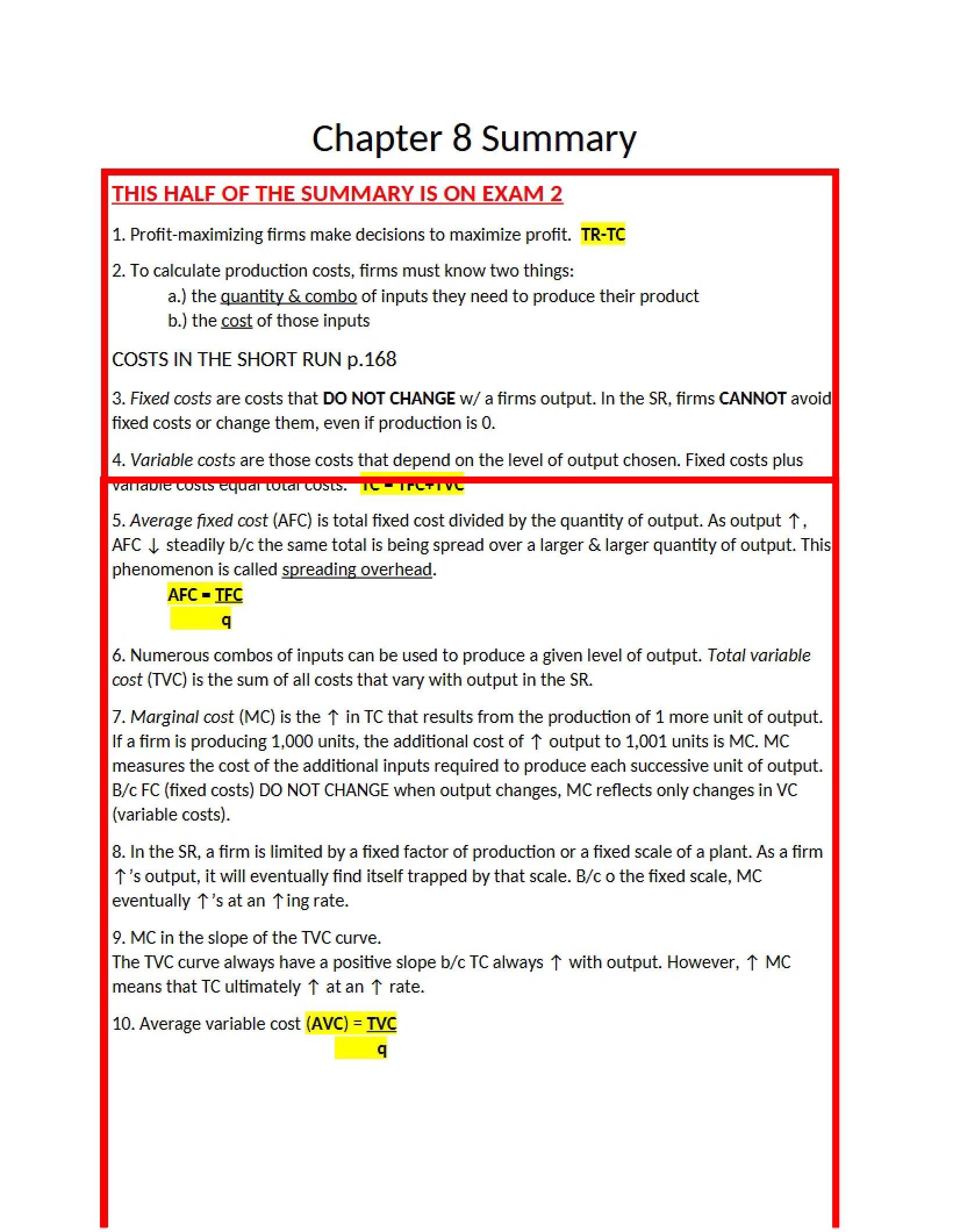 Microeconomics Chapter 8