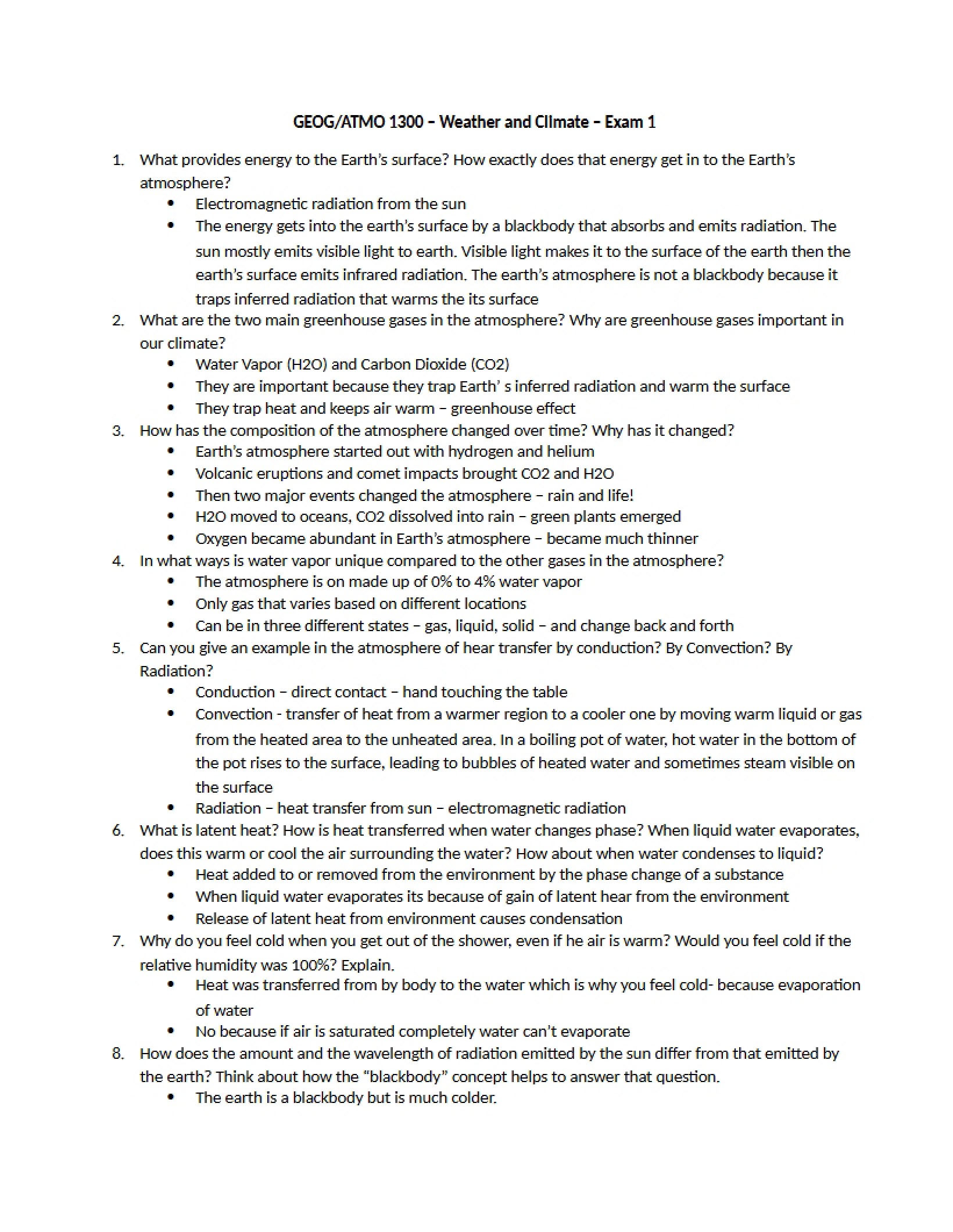 Guide for Midterm Study