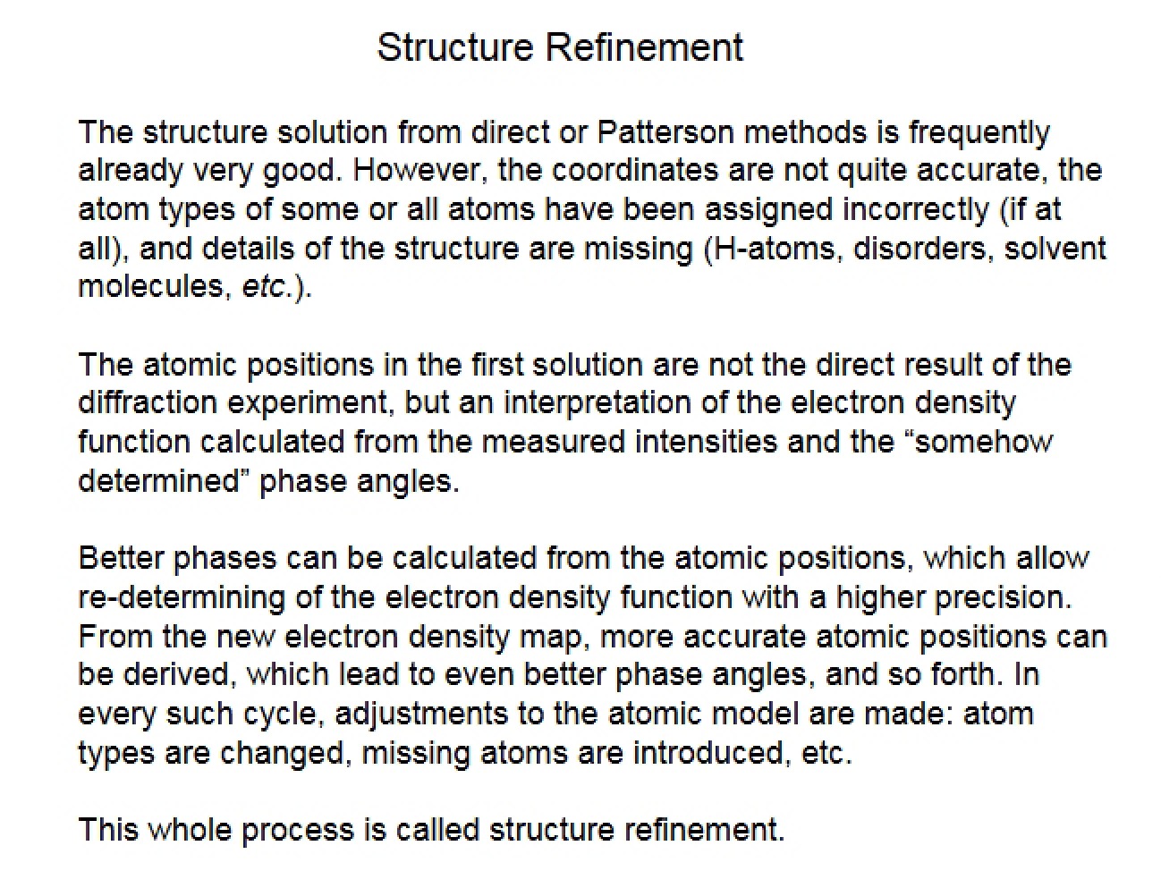 Refinement of Structure