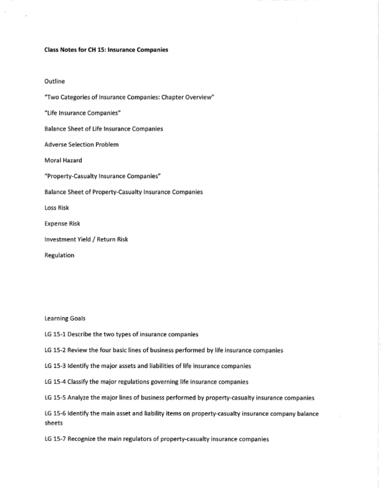 Financial Markets Notes Part Two
