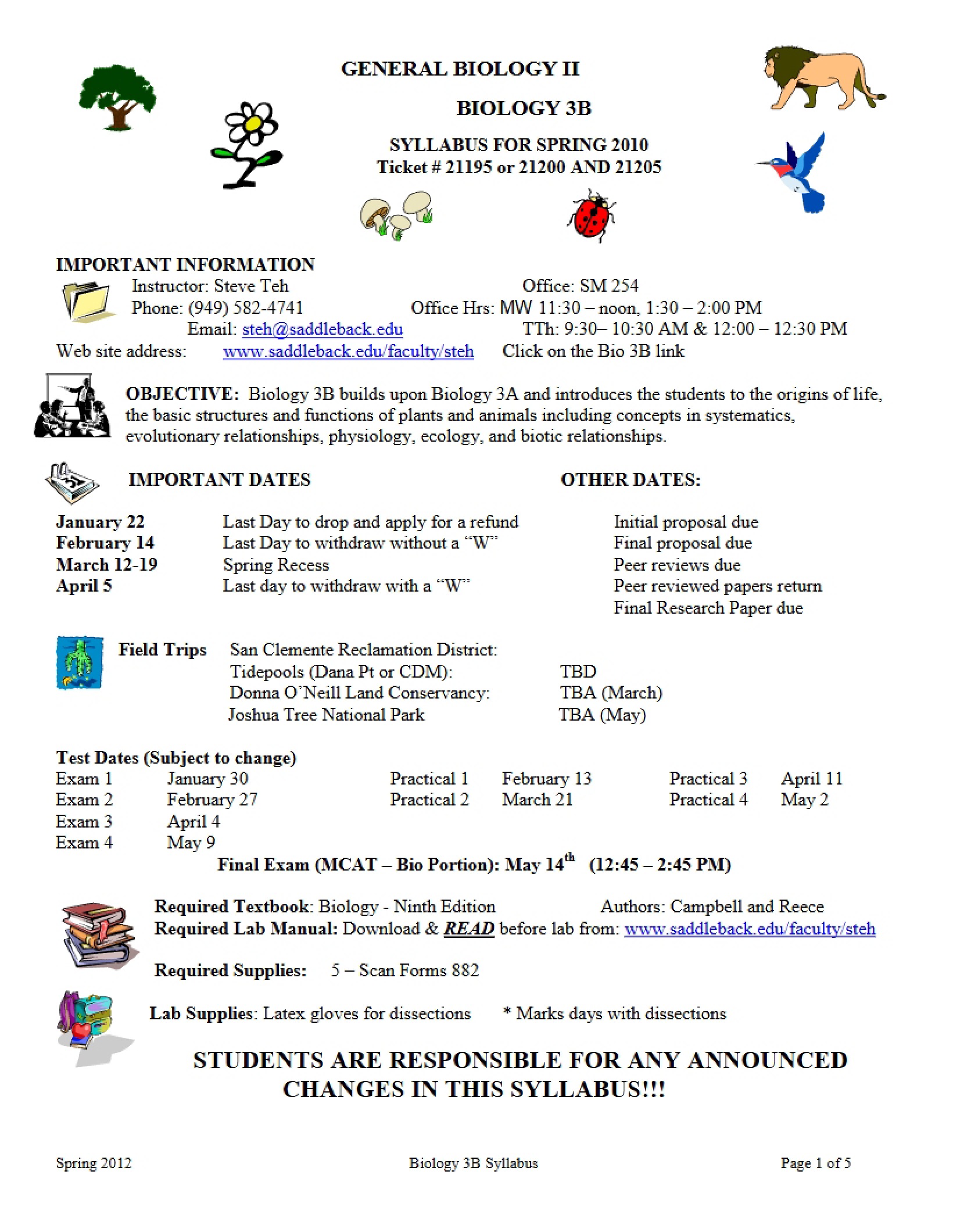 General Biology II Syllabus