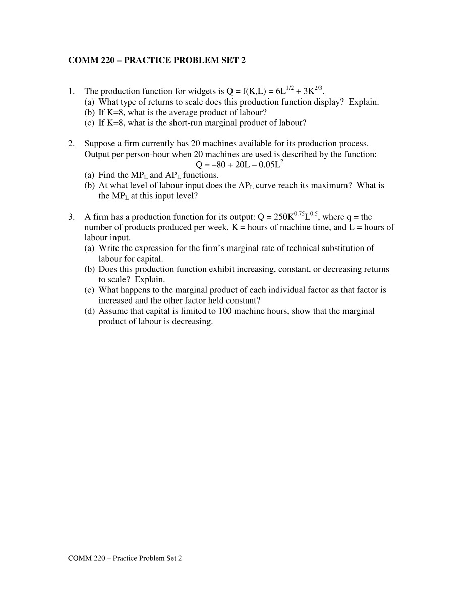 COMM220 Problem Set 2