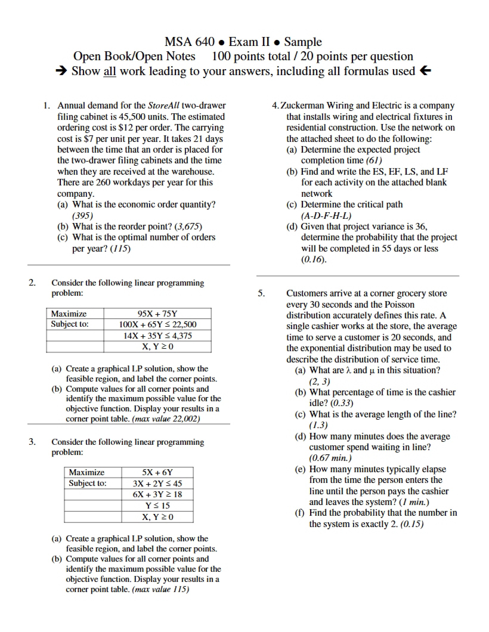 Quantitative Applications Exam