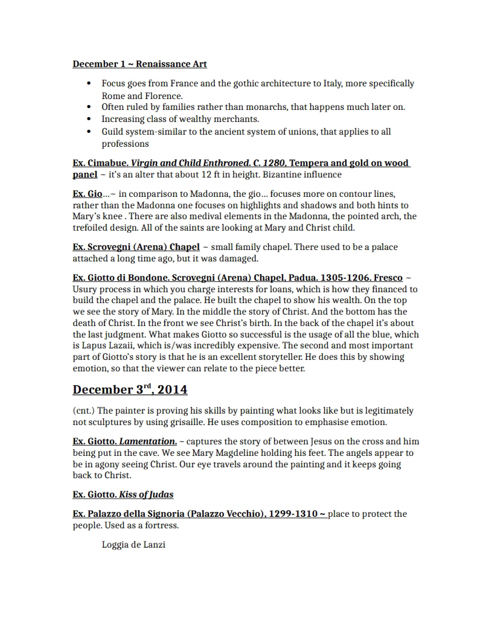 Notes from December 1st