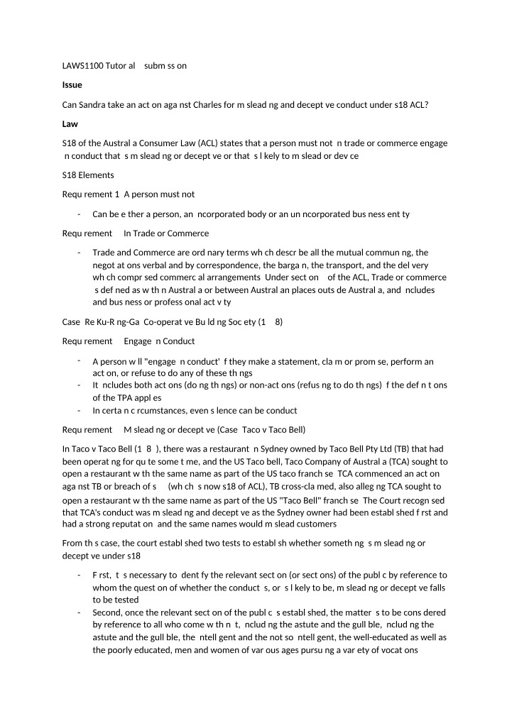 Tutorial 5 Submission for LAWS1100