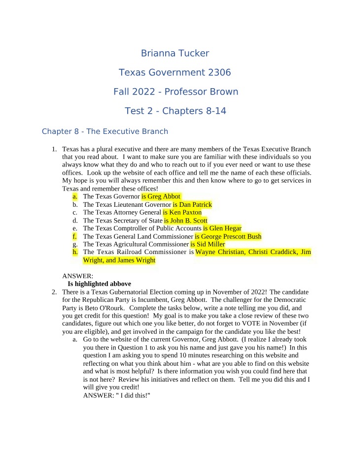 Test 2 Covering Chapters 8-14