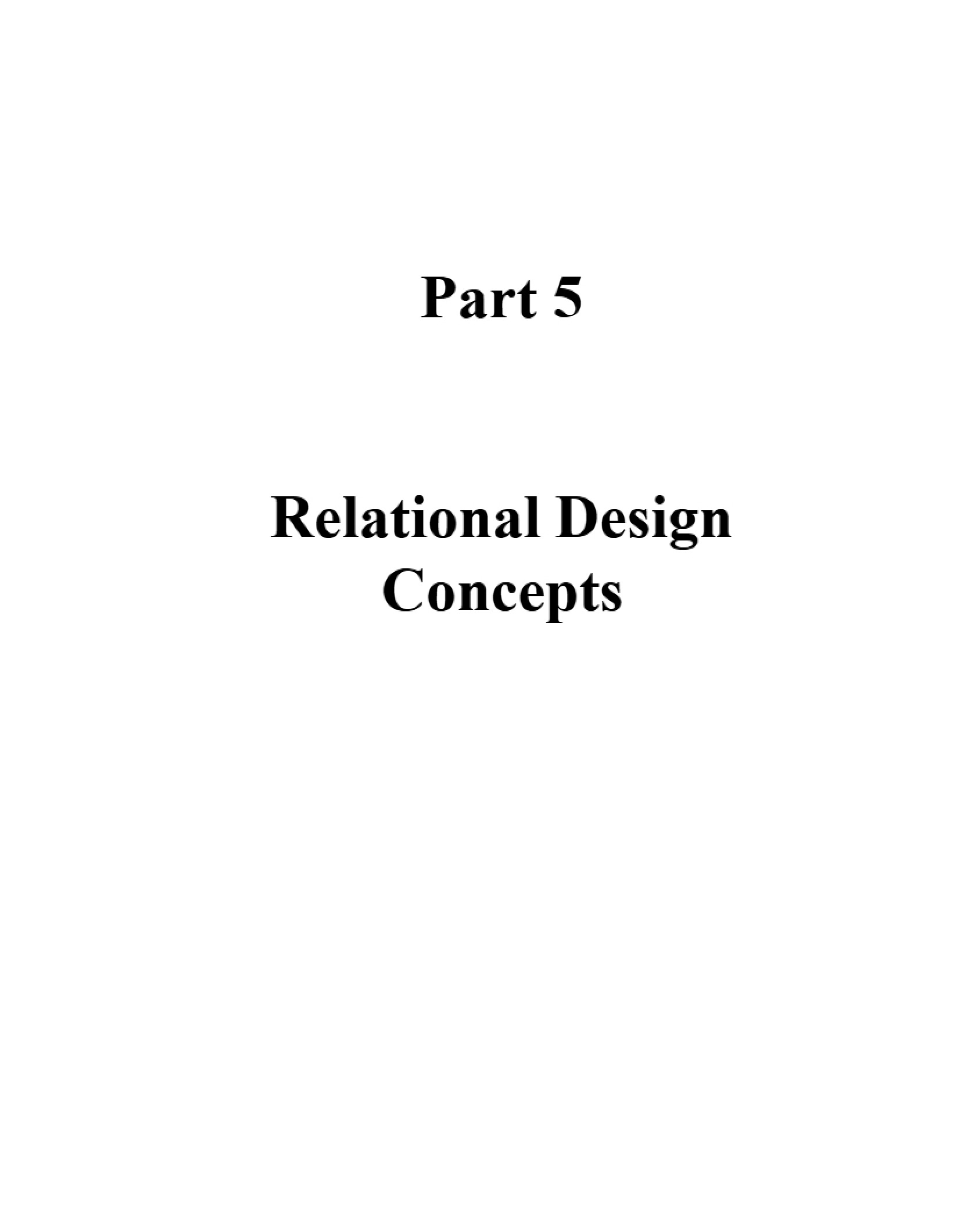 Relational Design Concepts Part 5