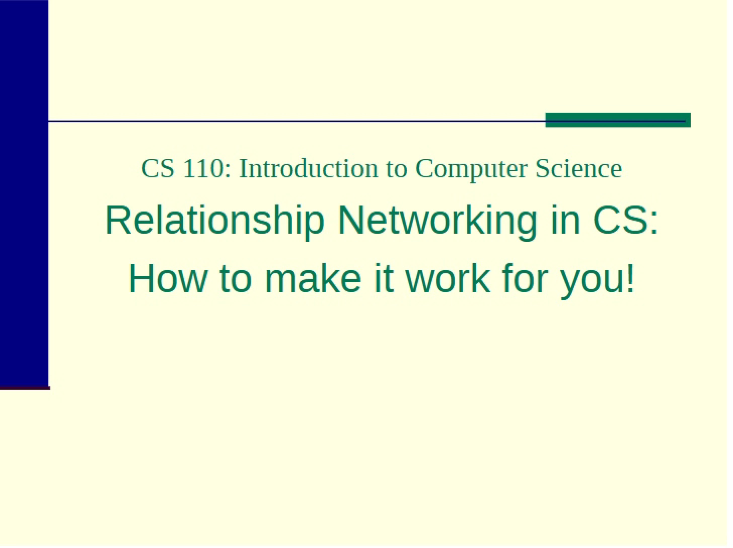 Networking Relationships in CS