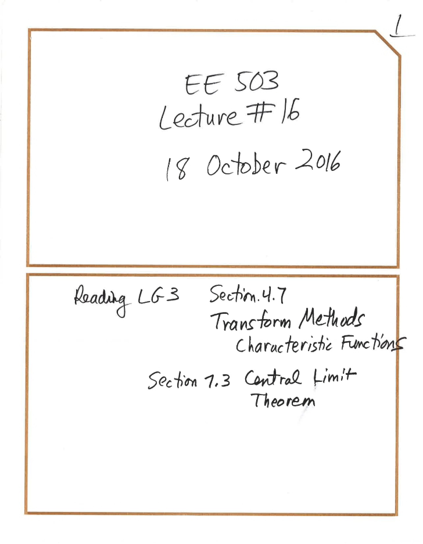 Lecture 16 (Week 9, Oct 18, 2016)
