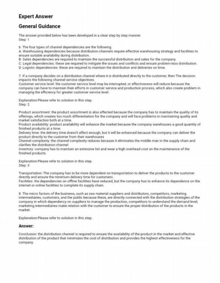 General Guidance - Expert Answer