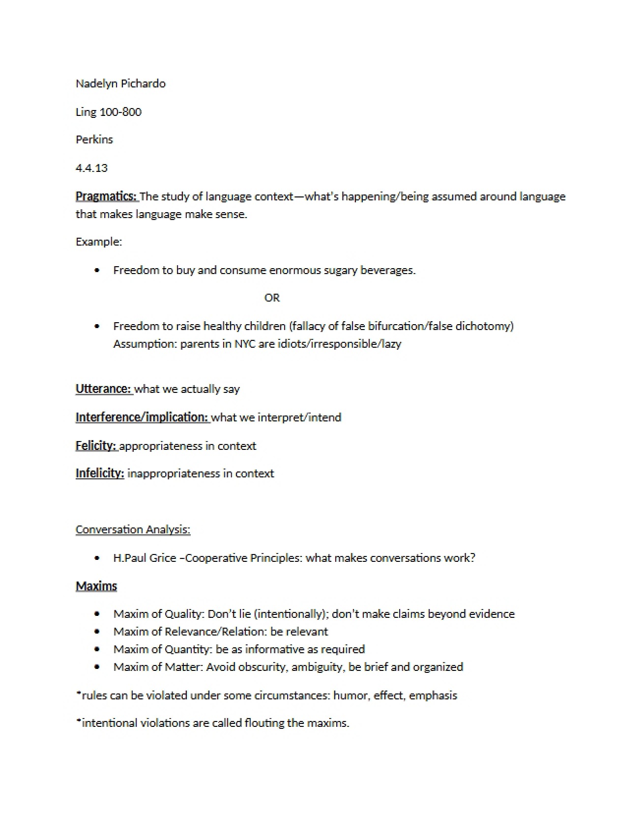 Overview of the Field of Pragmatics